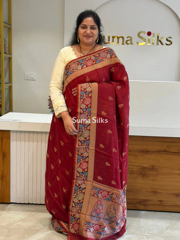 Manipuri Kota Sarees Rust Color