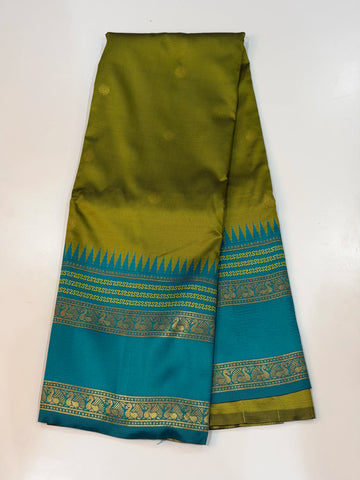 Semi Gadwal Saree - Mint Color