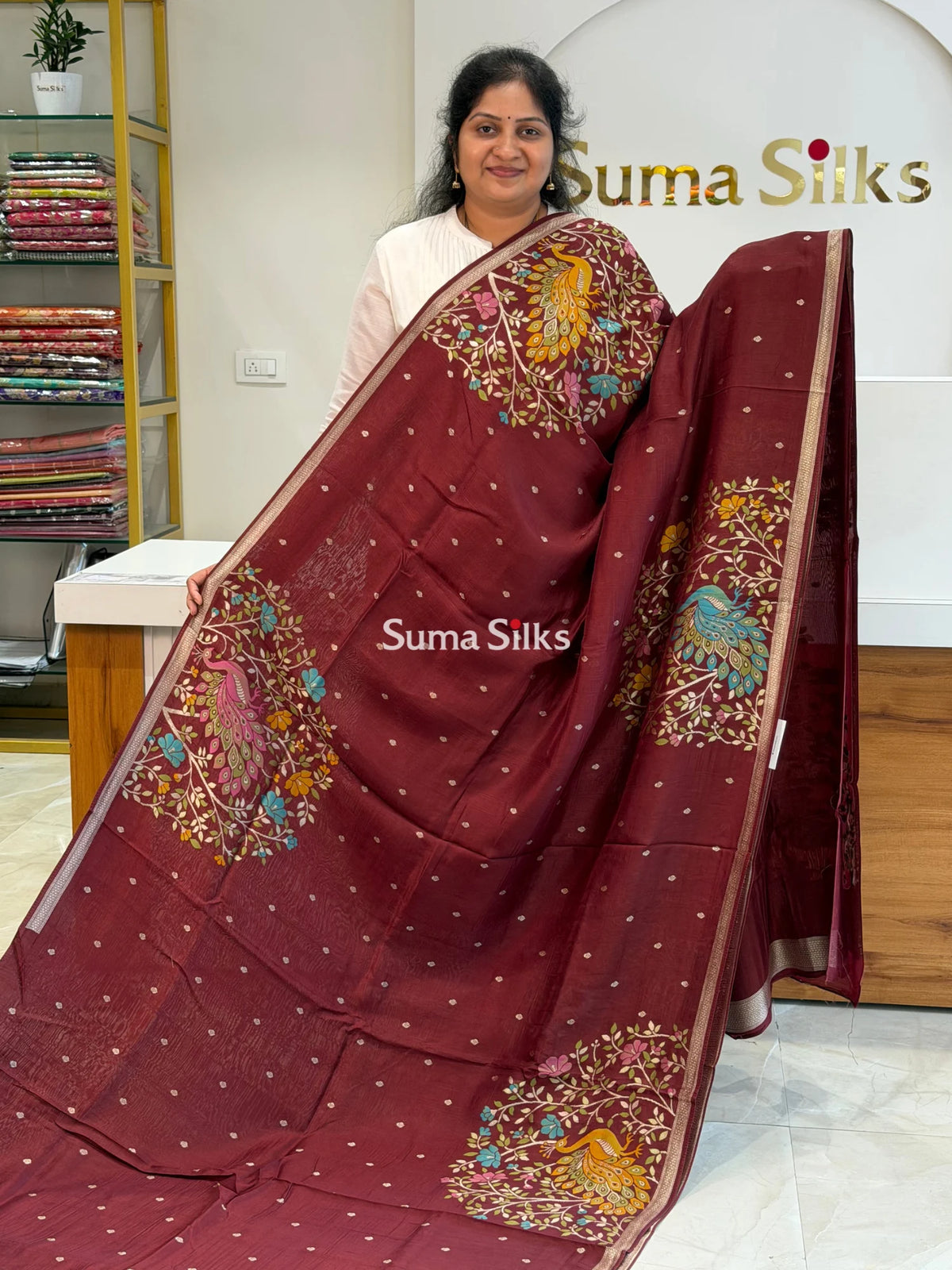 Moonga Tussar Peacock Brown SSS1510-4