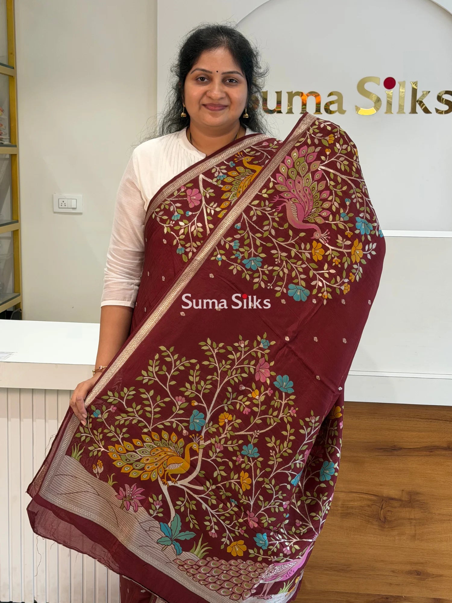 Moonga Tussar Peacock Brown SSS1510-4