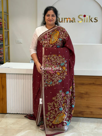 Moonga Tussar Peacock Brown SSS1510-4