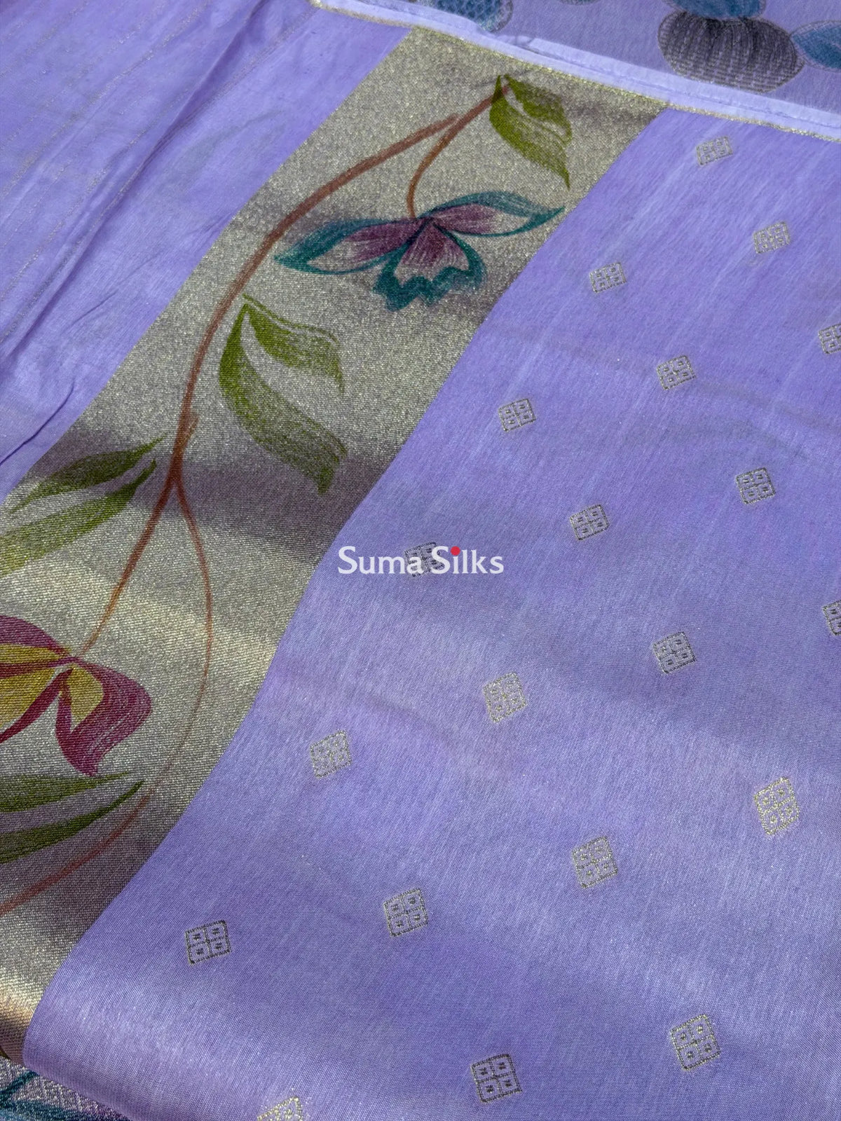 Moonga Silk Saree Lavender Color