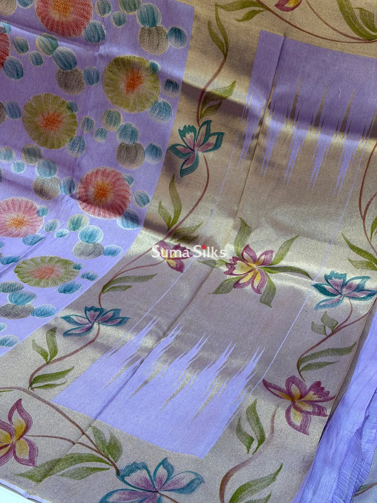 Moonga Silk Saree Lavender Color