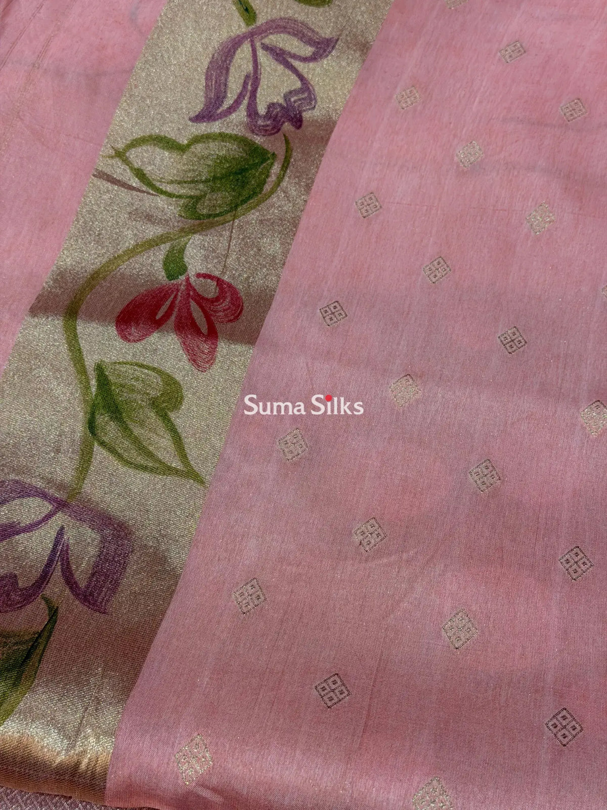 Moonga Silk Saree Peach Color