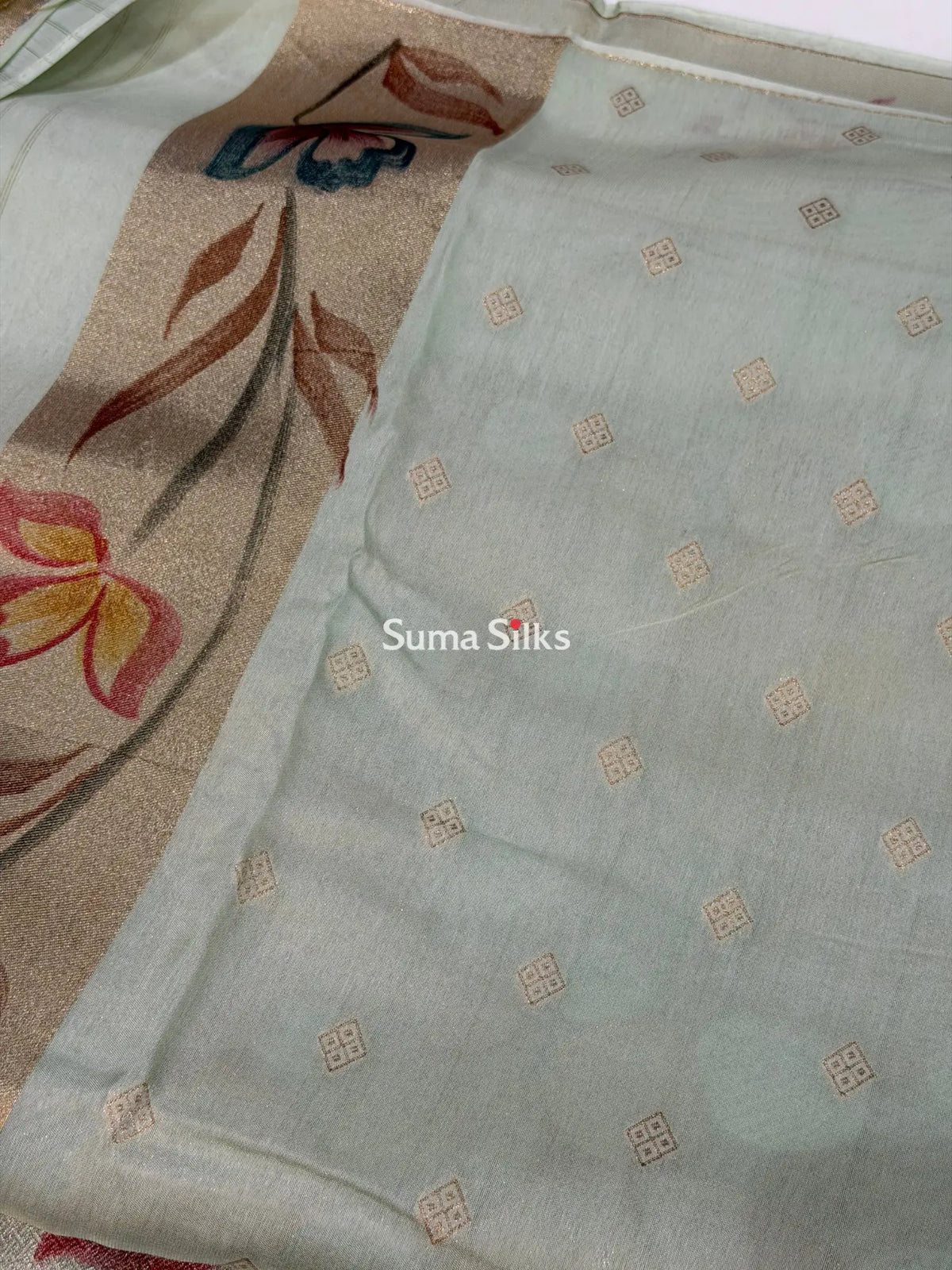 Moonga Silk Saree Pista Color