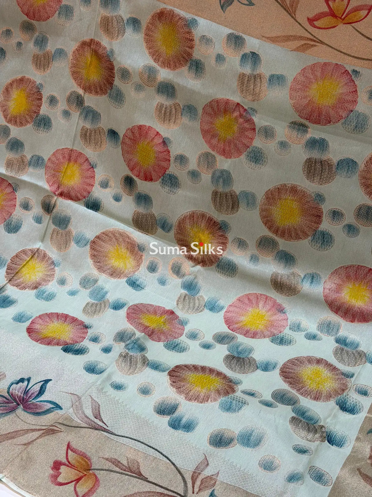 Moonga Silk Saree Pista Color