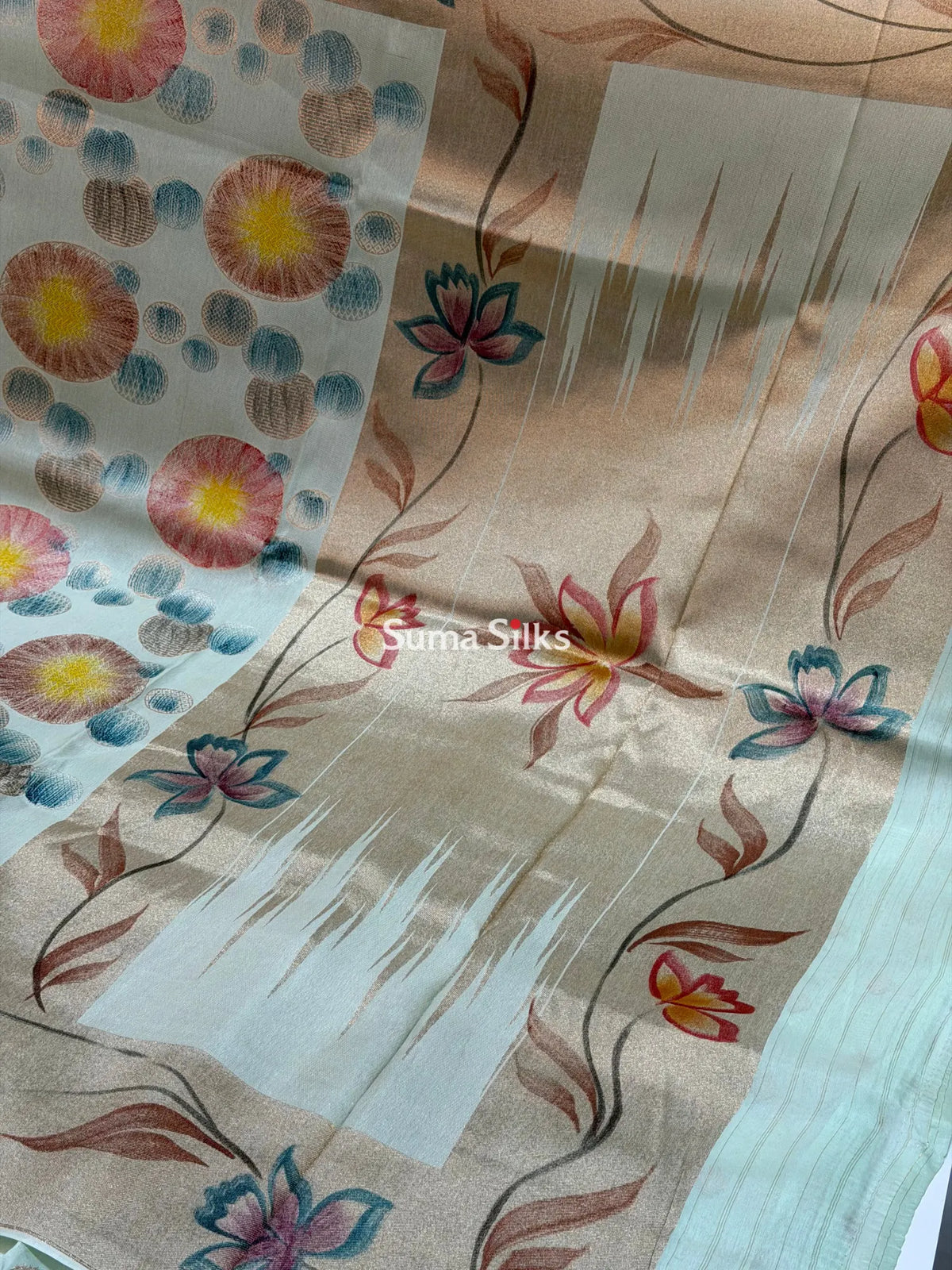 Moonga Silk Saree Pista Color