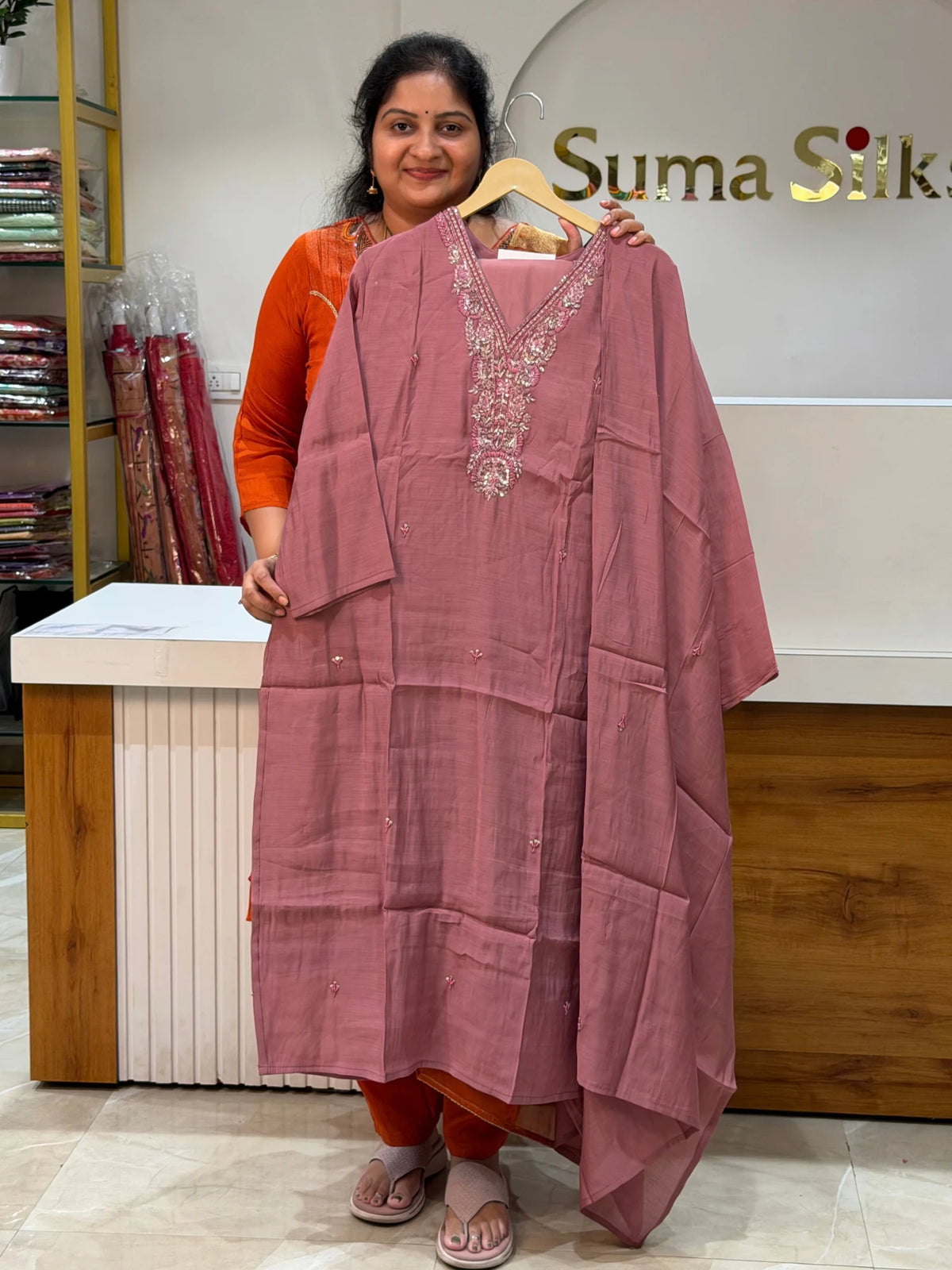 Mul Chanderi Suit Set
