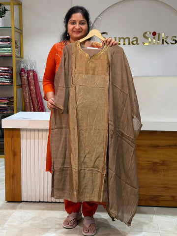 Mul Chanderi Tissue Stripes Suit Set