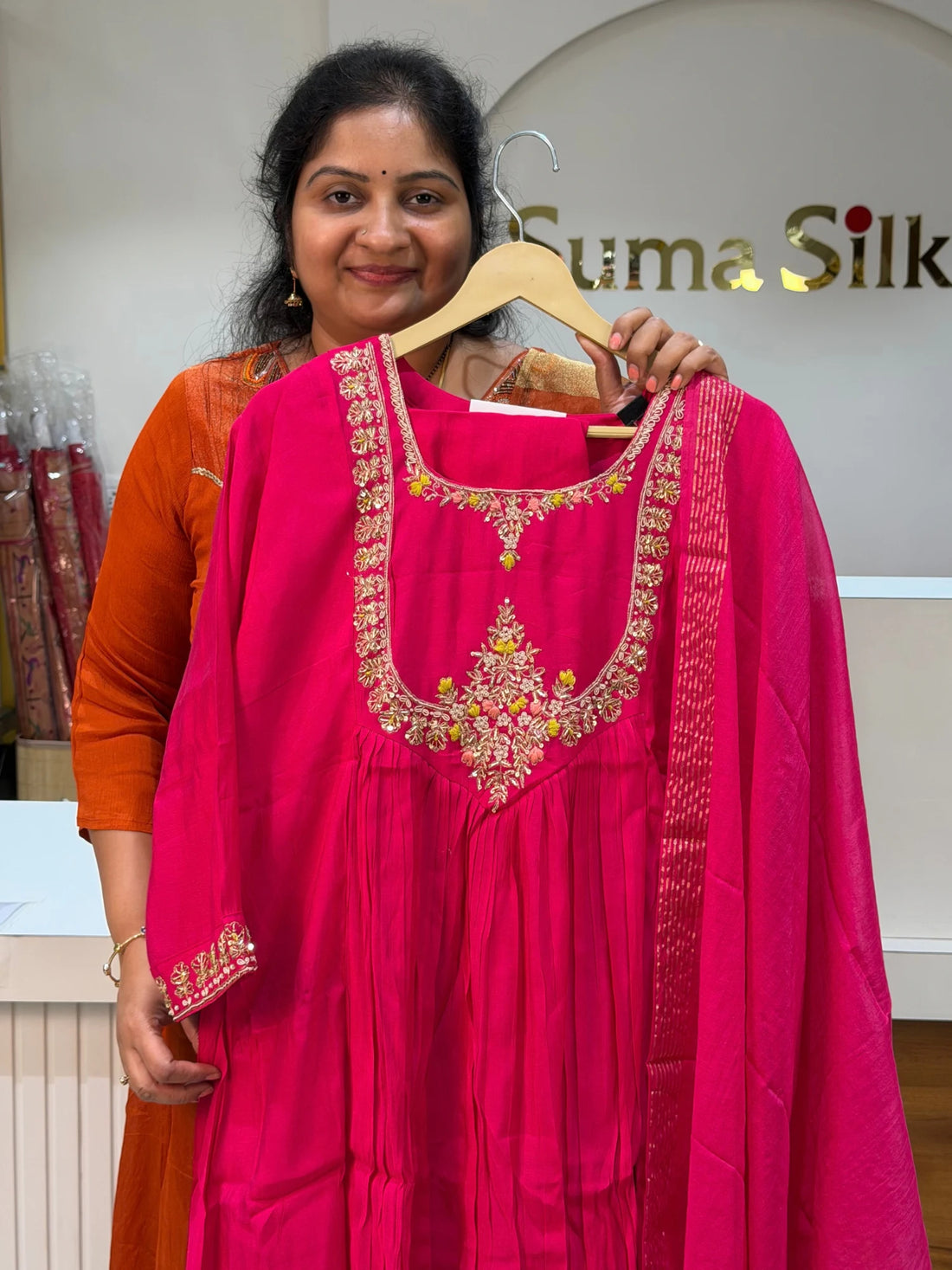 Mul Chanderi with Handwork Suit Set
