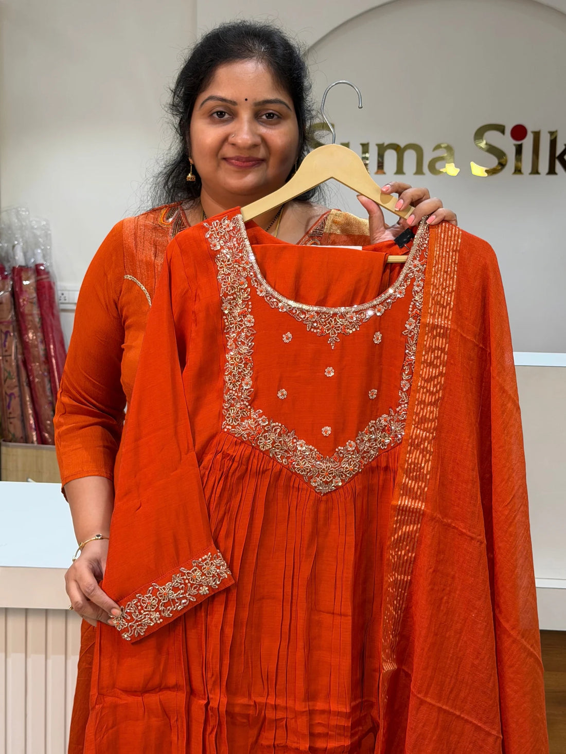 Mul Chanderi with Handwork Suit Set with Kardana Work