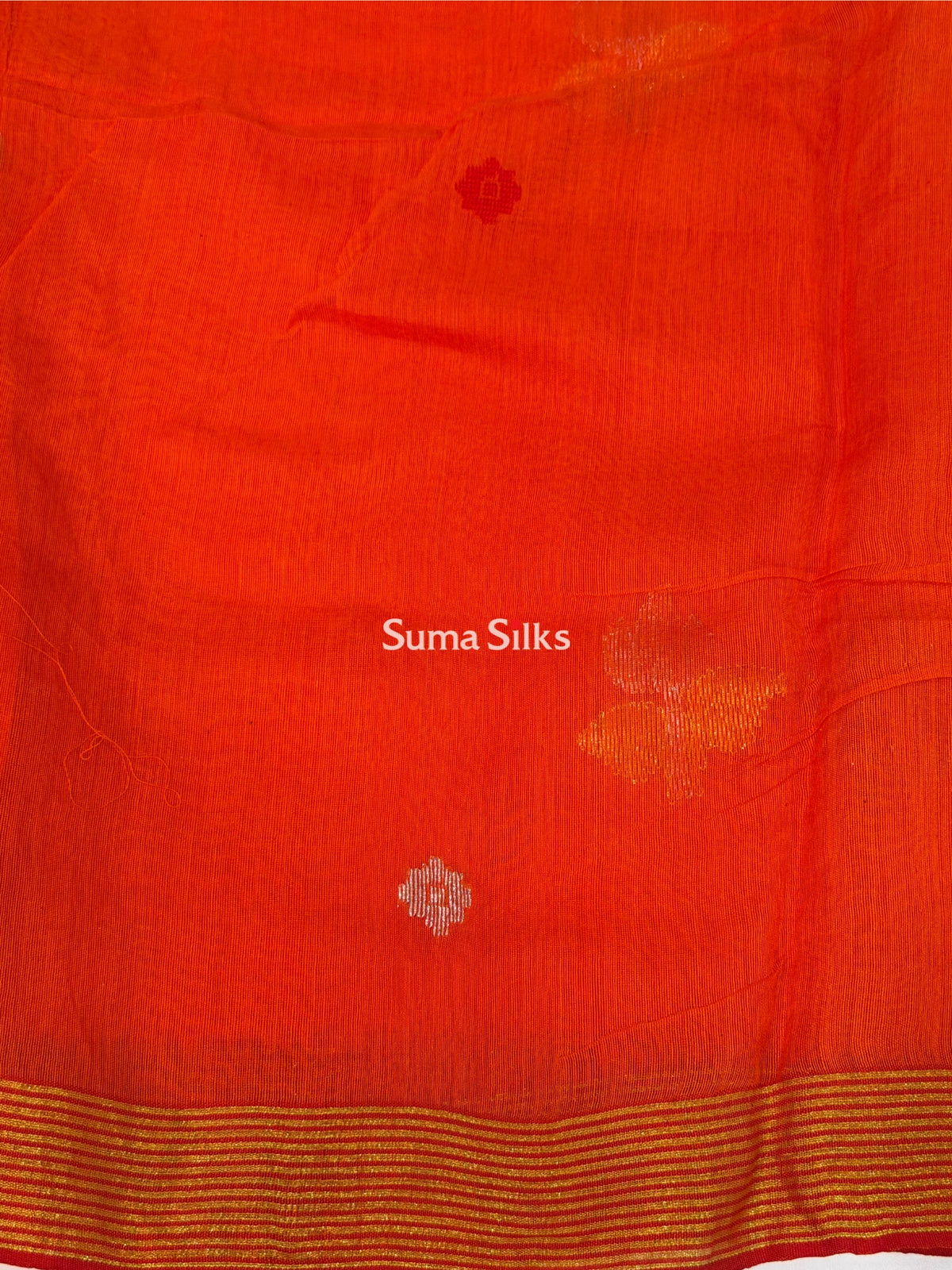 Muslin Jamdani Creeper Orange Color