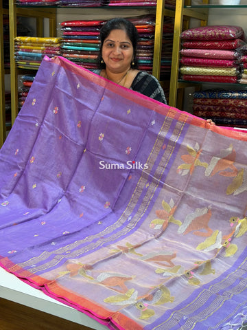 Muslin Jamdani Duck Lotus Lavender