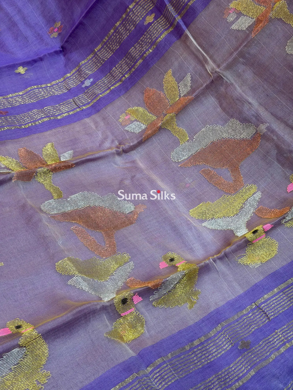 Muslin Jamdani Duck Lotus Lavender
