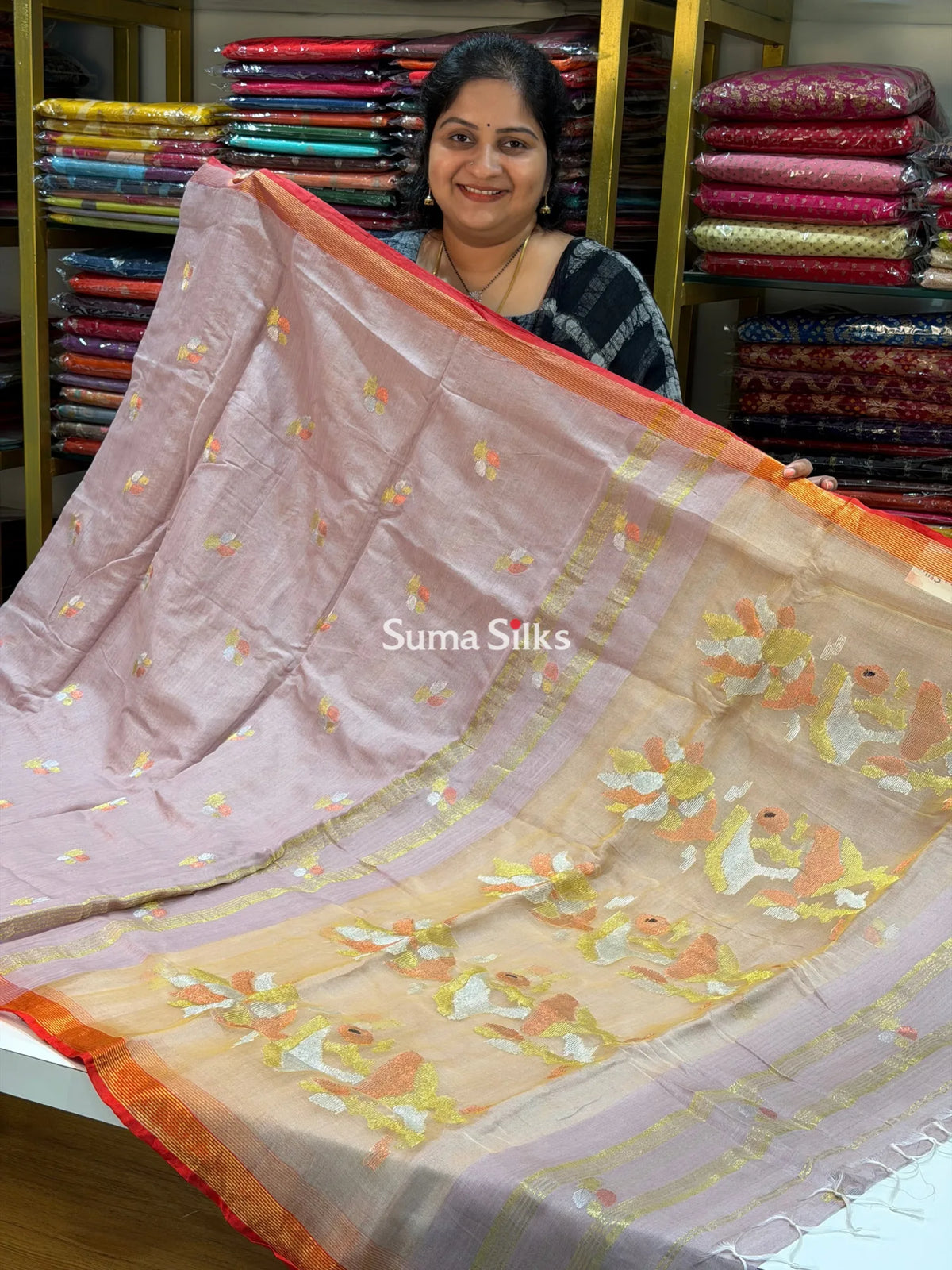 Muslin Jamdani Lotus Mauve