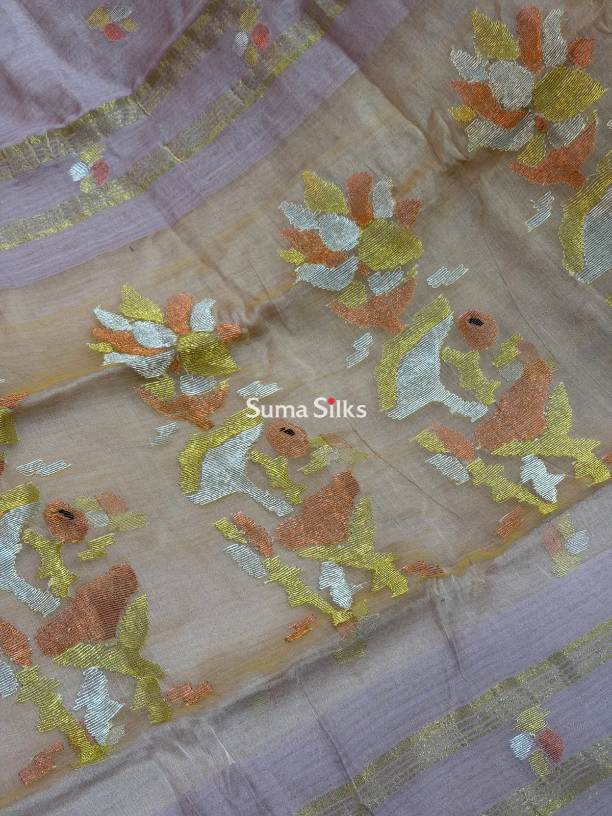 Muslin Jamdani Lotus Mauve
