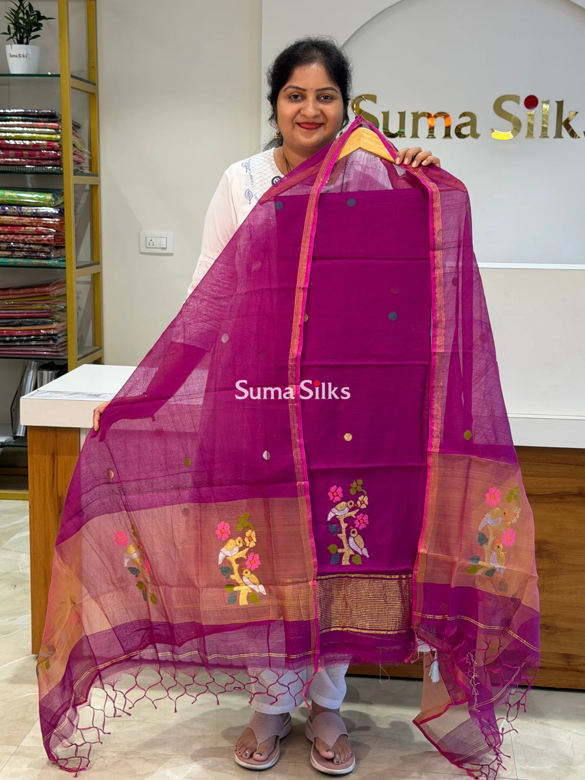 Muslin Jamdani Magenta
