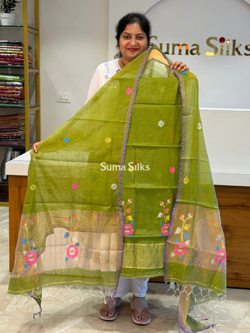 Muslin Jamdani Mehandi Green