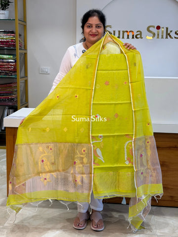 Muslin Jamdani Neon Green
