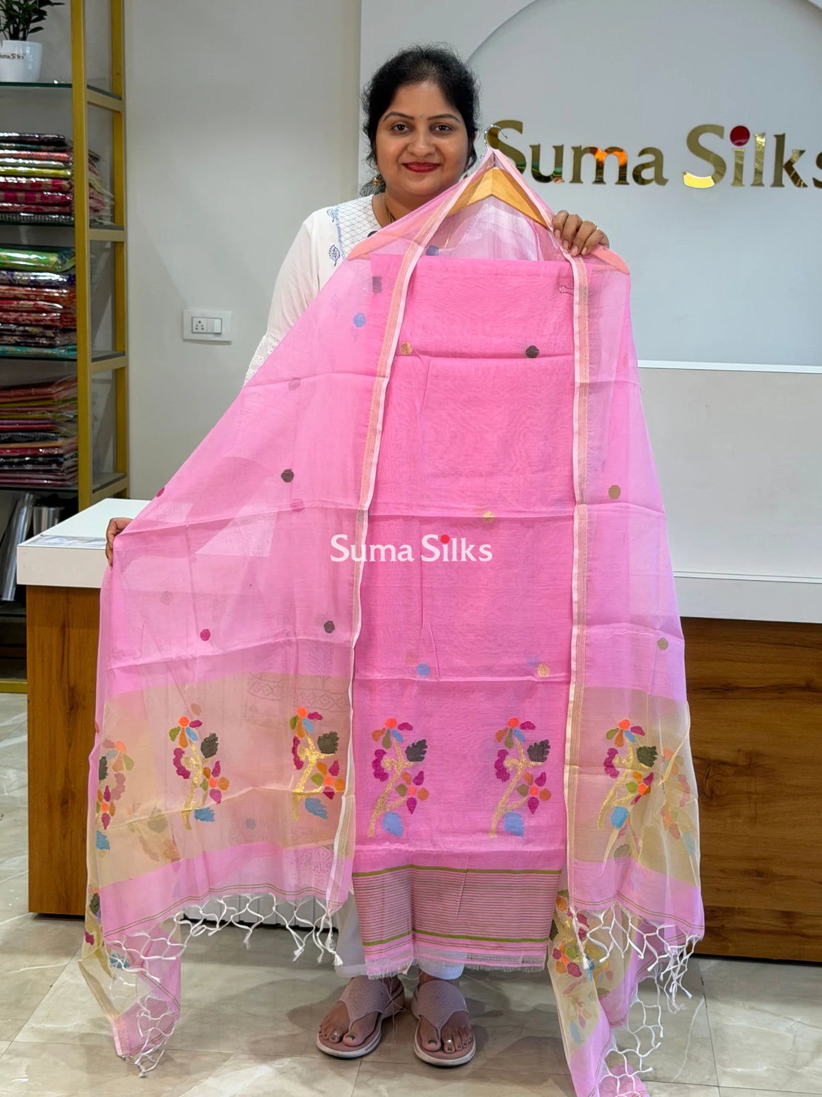Muslin Jamdani Pink