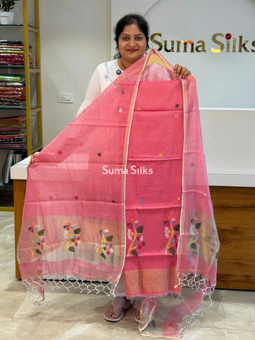 Muslin Jamdani Pinkish Peach