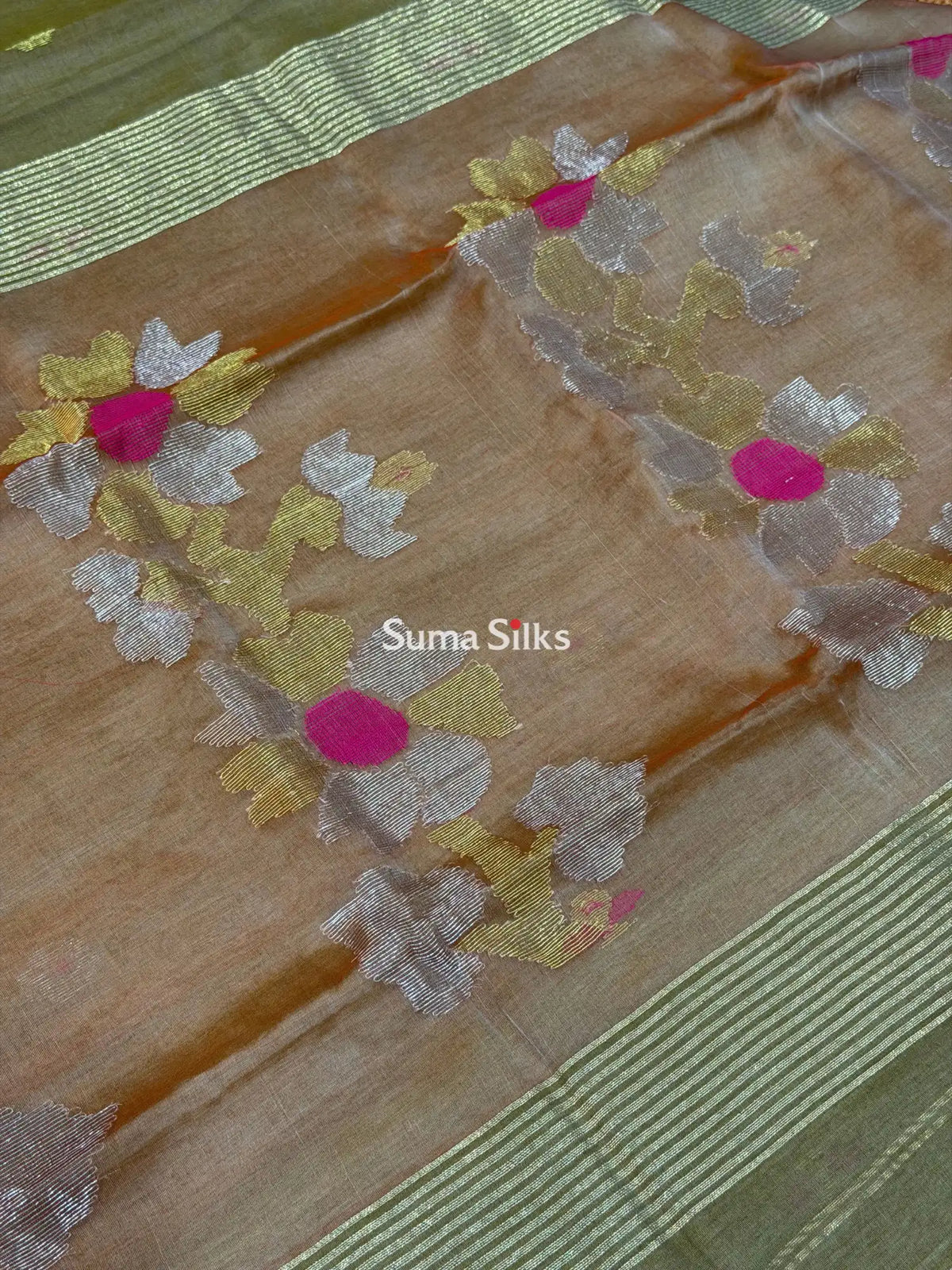 Muslin Jamdani Sun Flower Light Chico