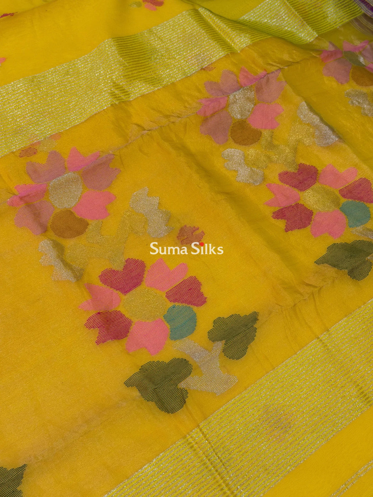 Muslin Jamdani Sun Flower Yellow