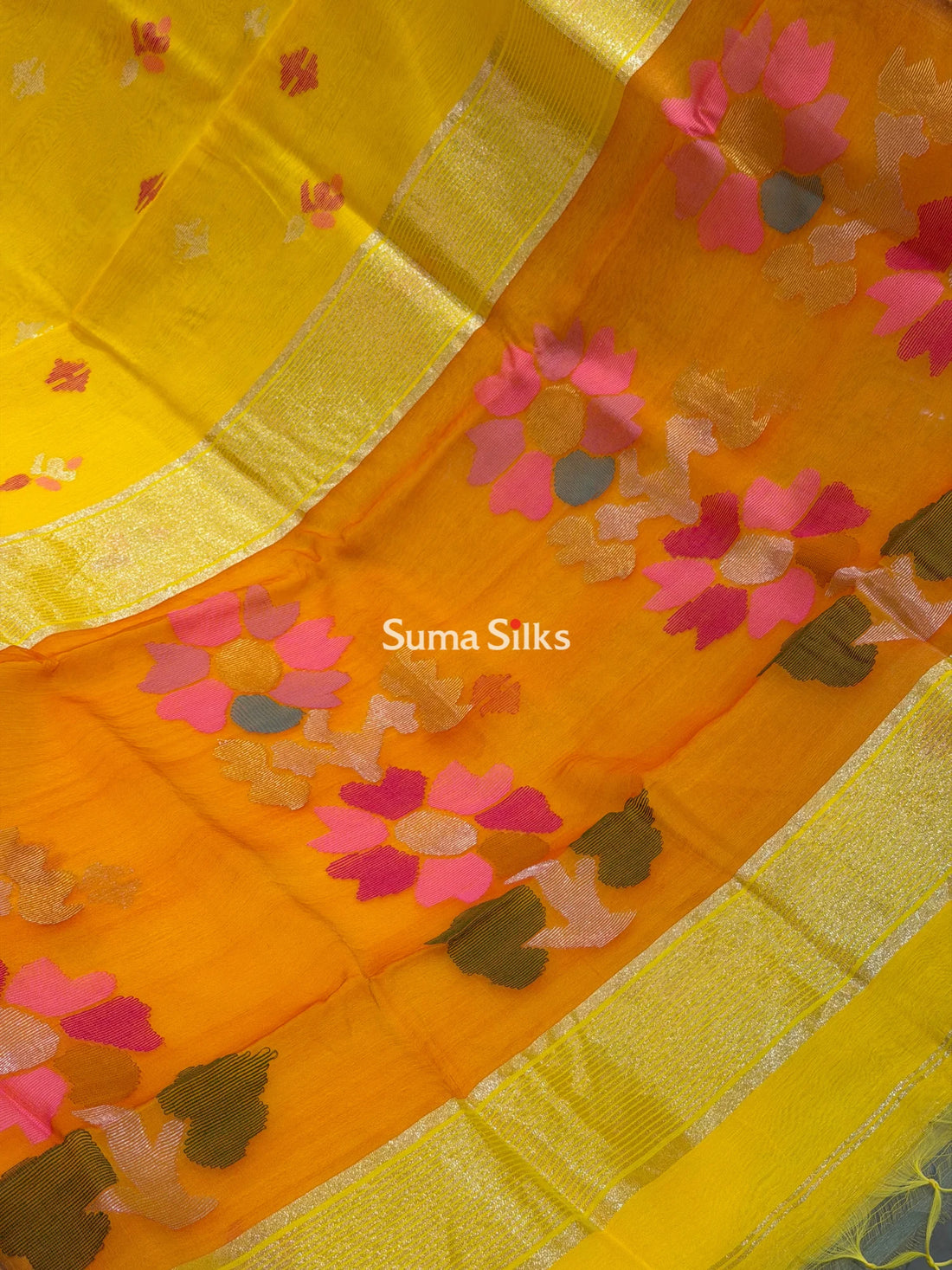 Muslin Jamdani Sun Flower Yellow