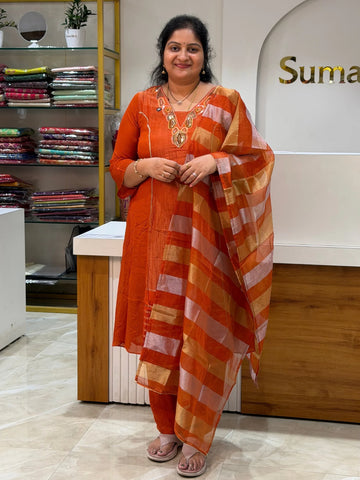 Pure Chinnon Georgette Suit Set with Handwork