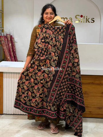 Pure Cotton Anarkali with Floral Prints