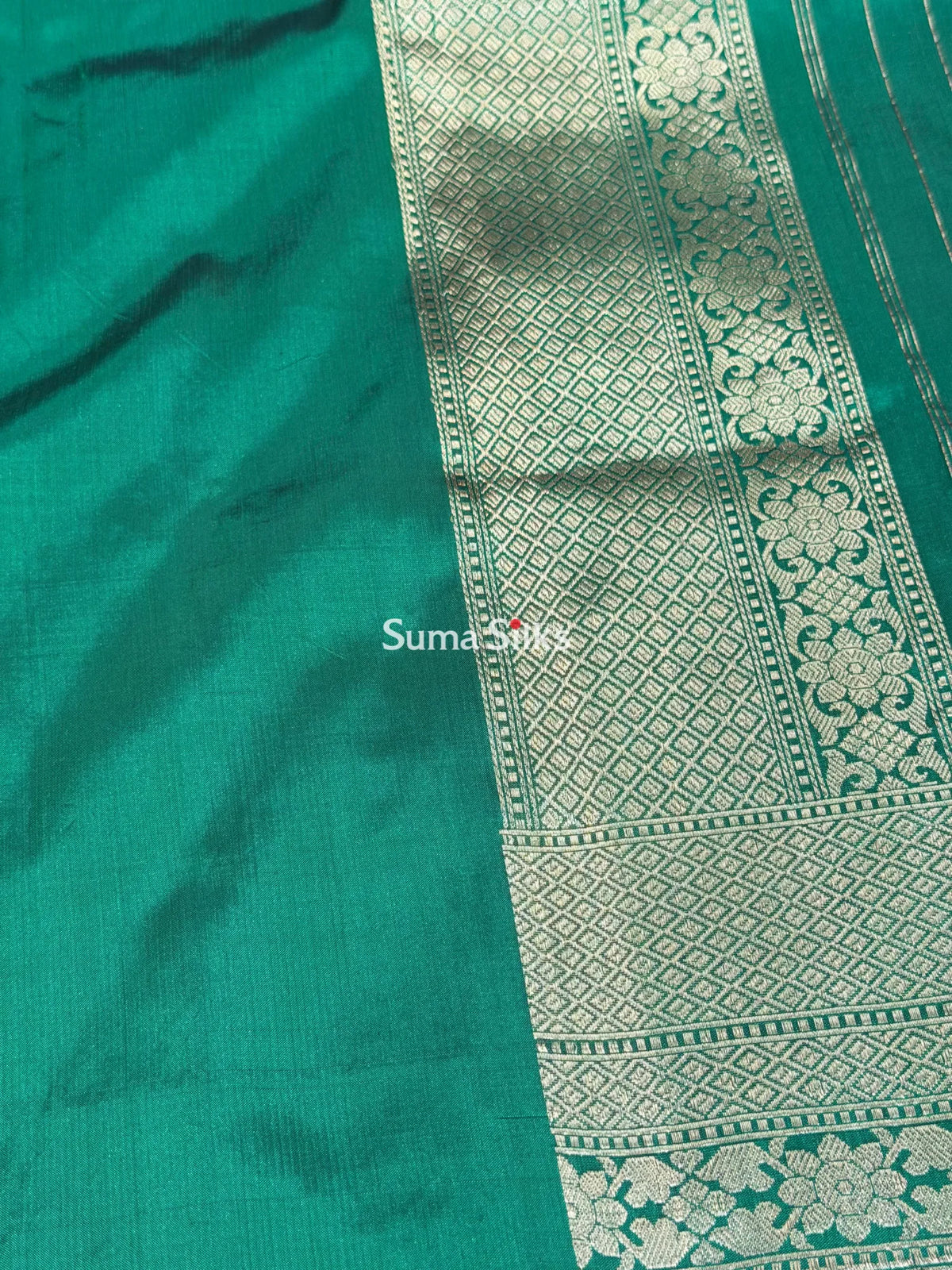Pure Katan Silk Bottle Green Color