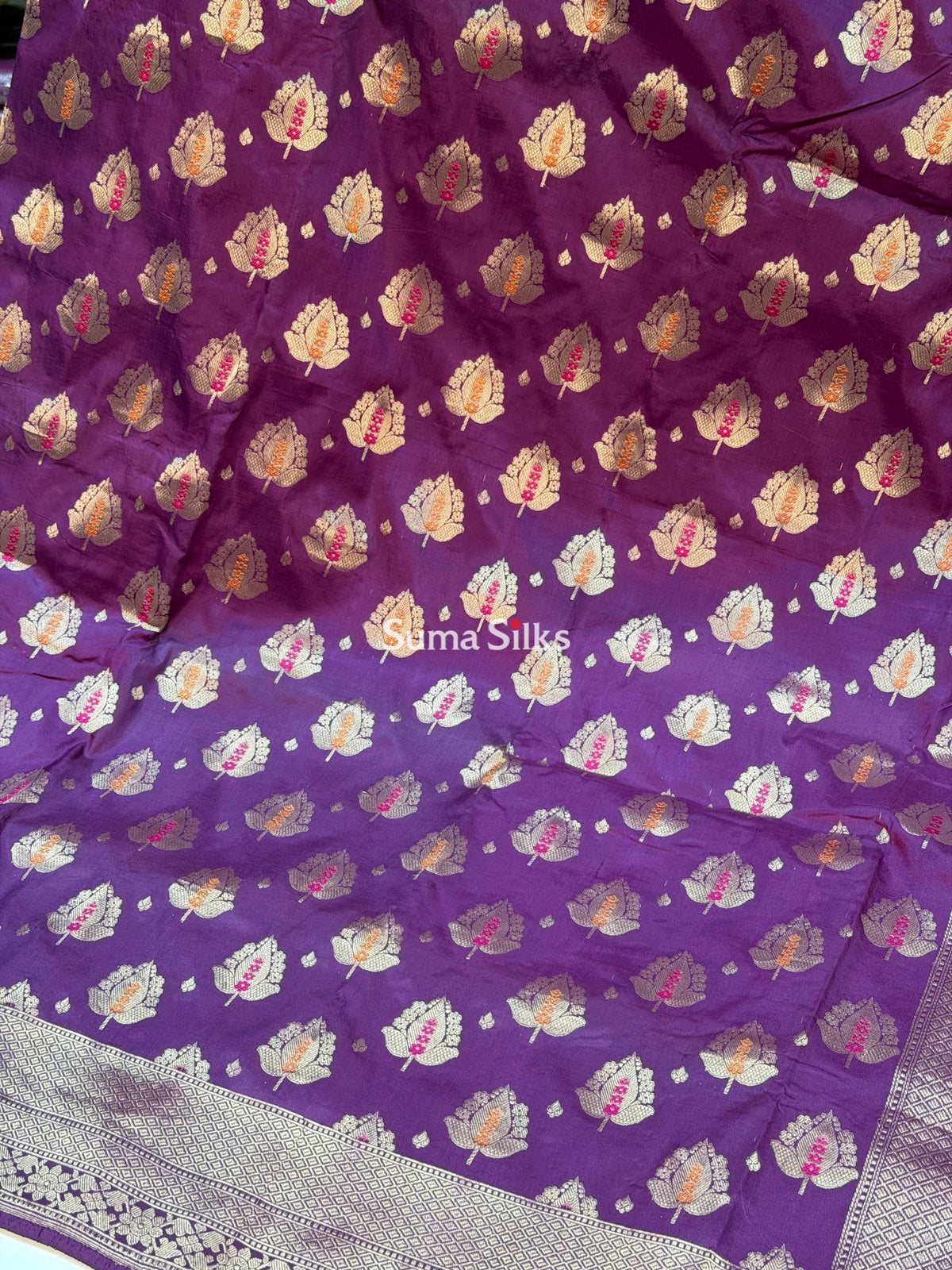 Pure Katan Silk Purple Color