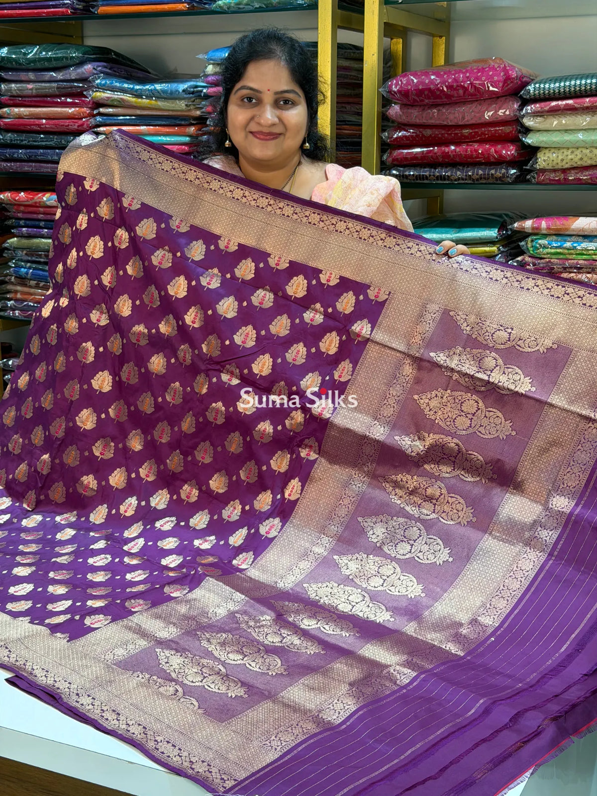 Pure Katan Silk Purple Color