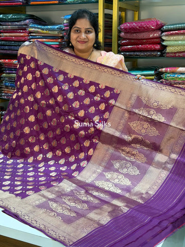 Pure Katan Silk Purple Color