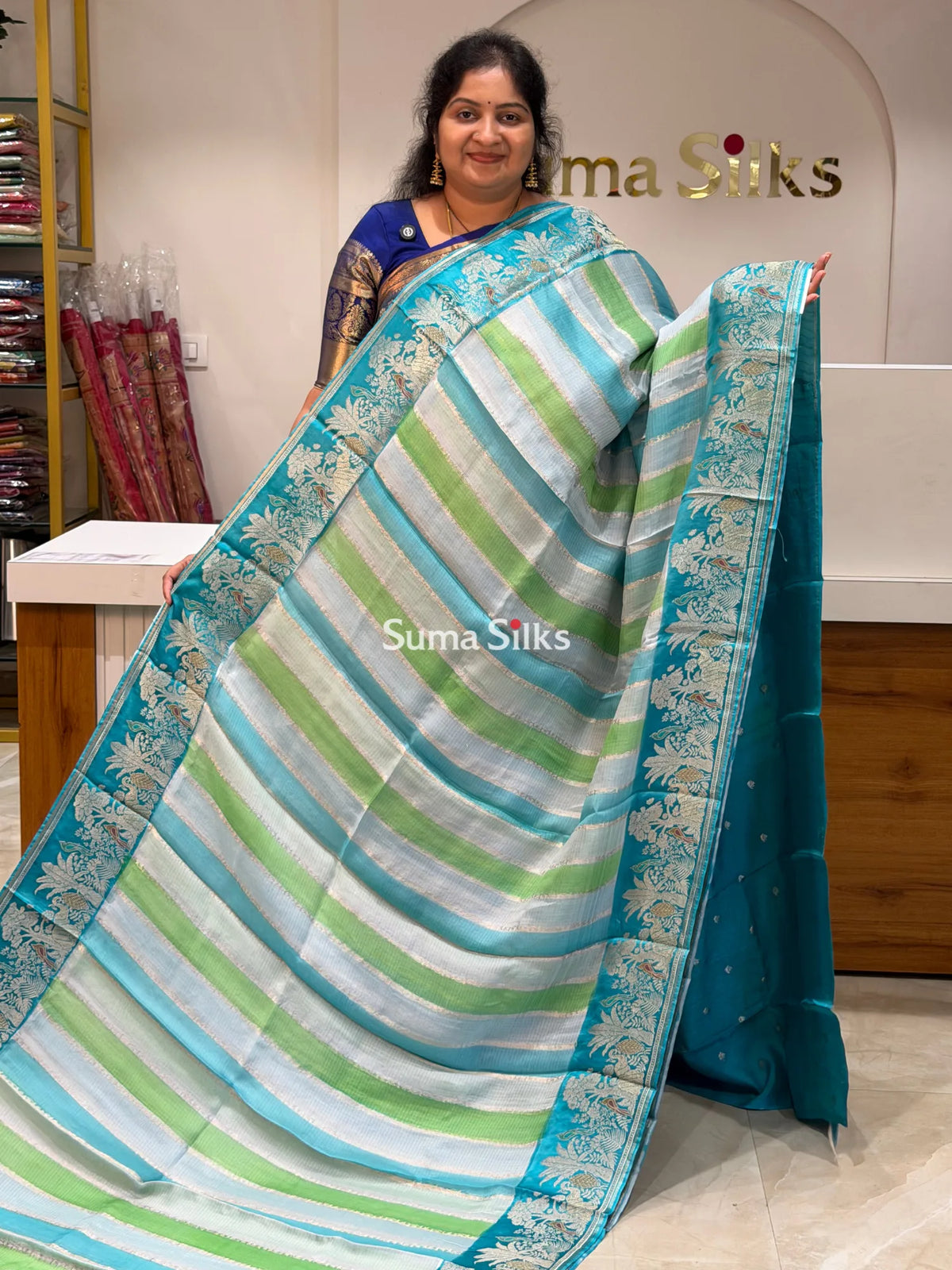 Pure Manipuri Kota Rangkat Saree with Shikargah Border