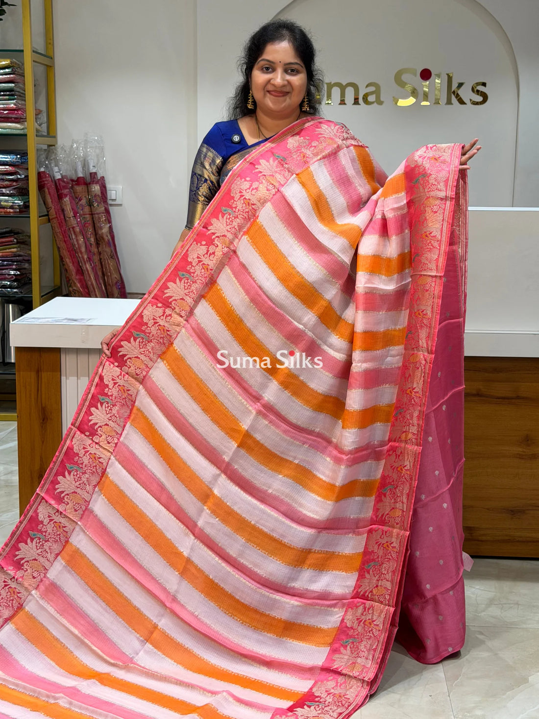 Pure Manipuri Kota Rangkat Saree with Shikargah Border