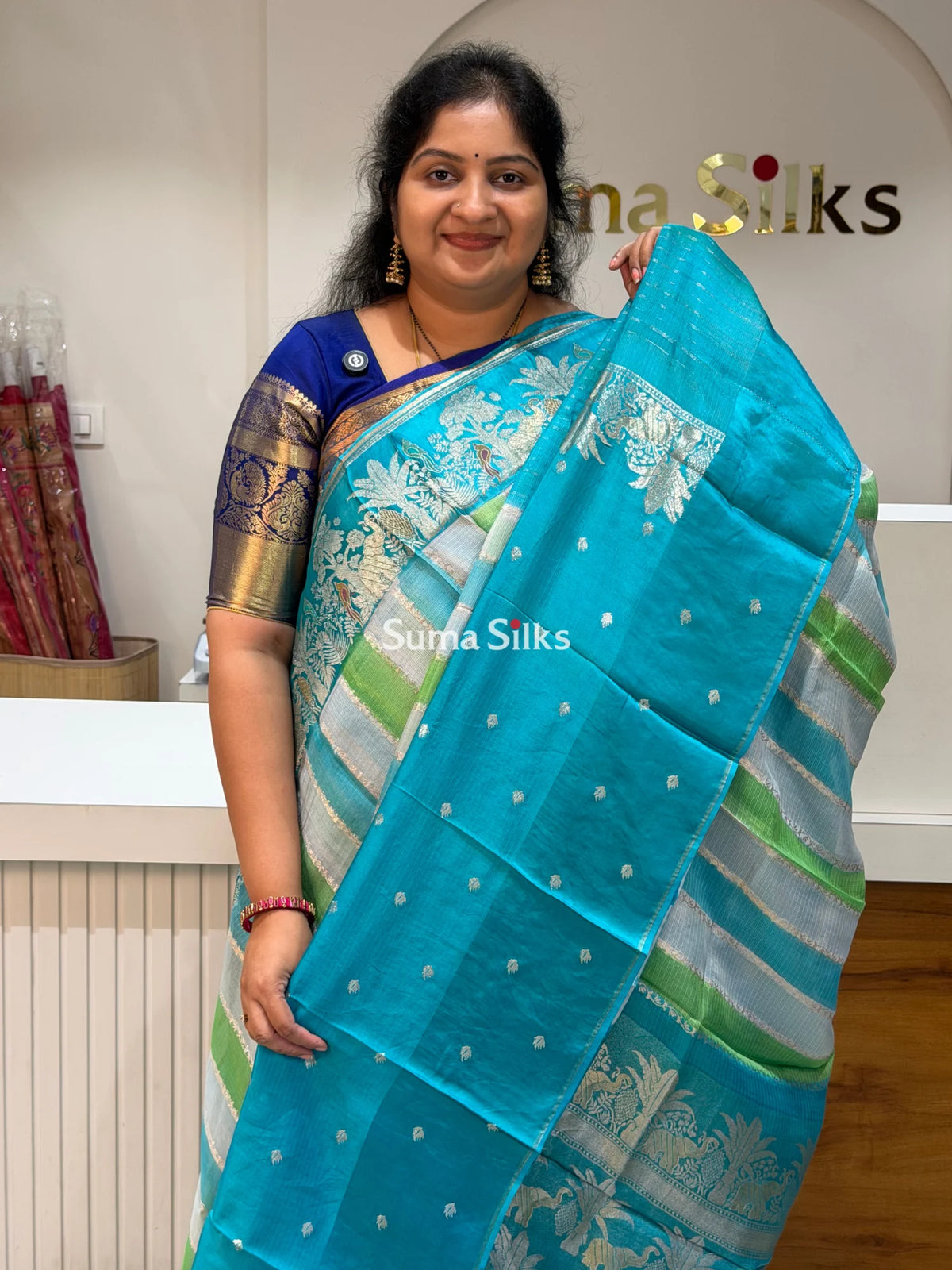 Pure Manipuri Kota Rangkat Saree with Shikargah Border