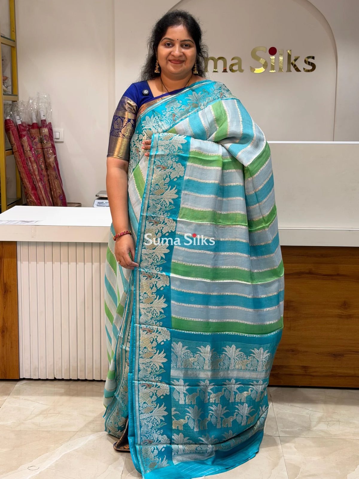 Pure Manipuri Kota Rangkat Saree with Shikargah Border