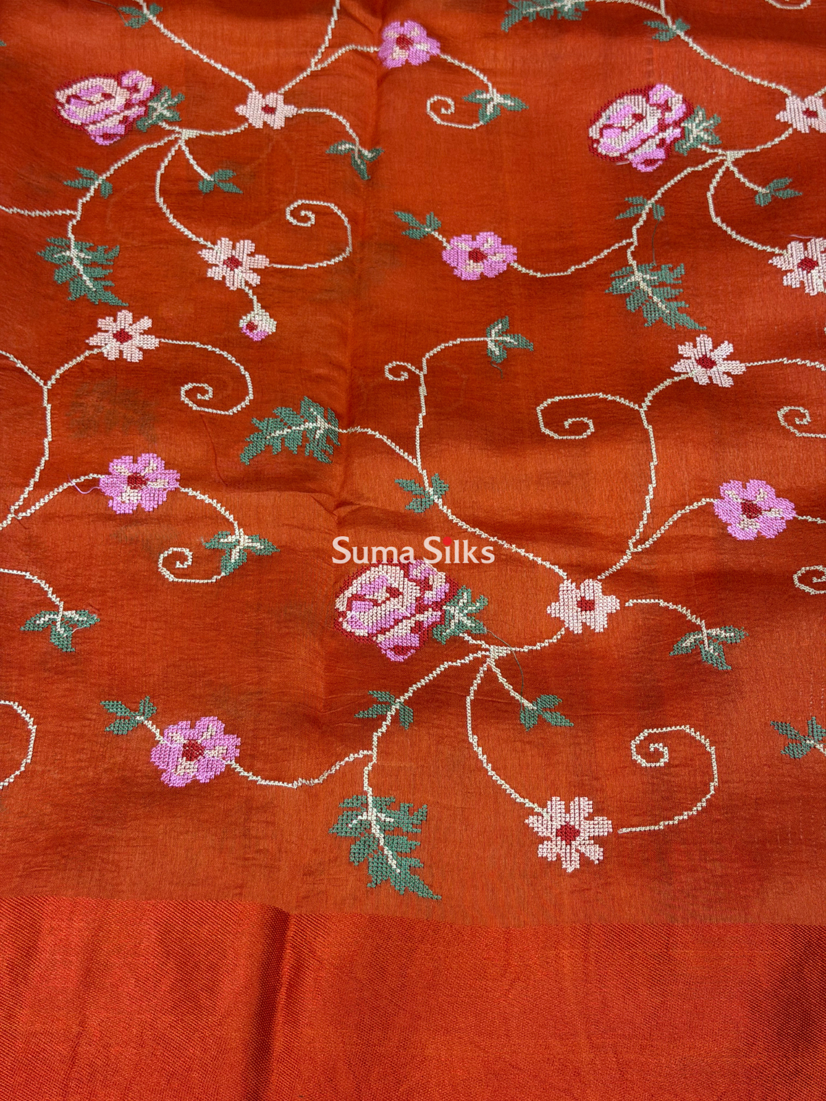 Pure Moonga Silk Petit Point Orange