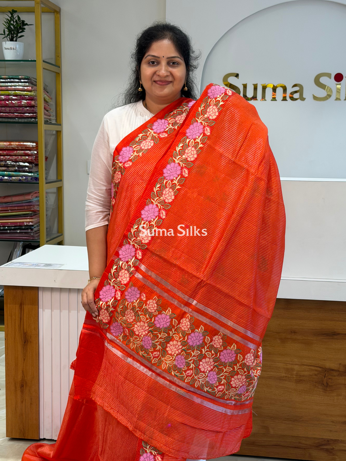 Pure Moonga Silk Petit Point Orange