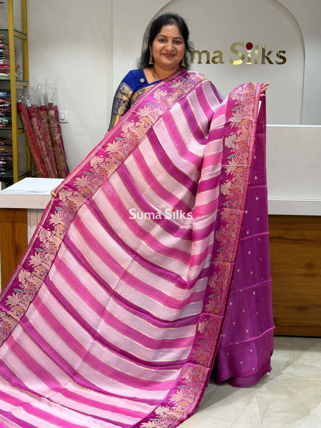 Pure Manipuri Kota Rangkat Saree with Shikargah Border