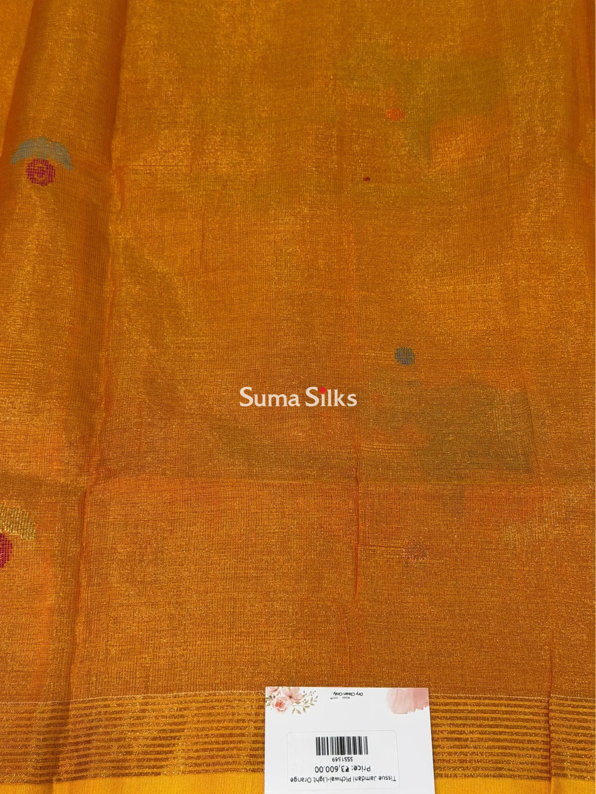 Tissue Jamdani Sarees Light Orange Color
