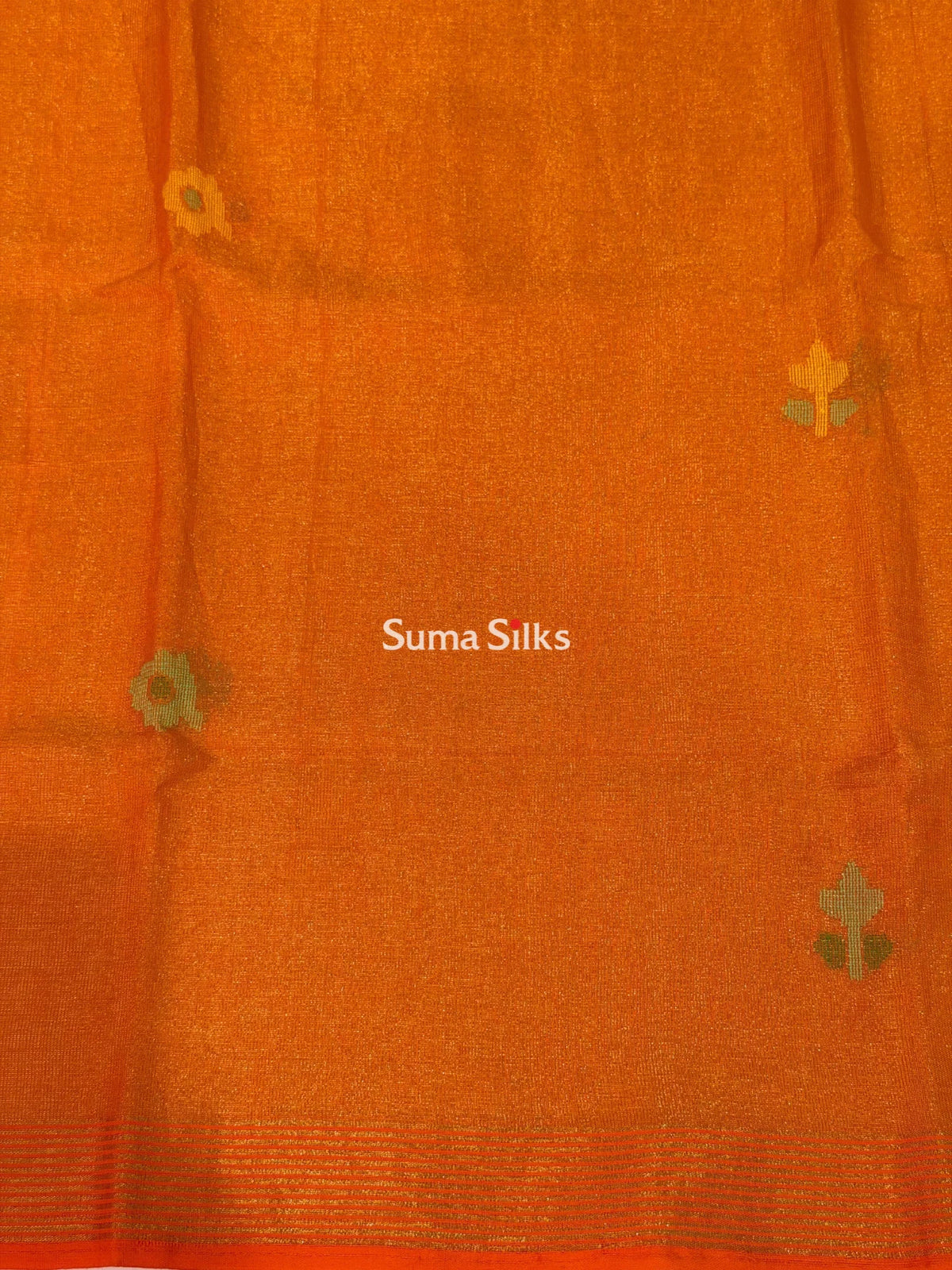 Tissue Jamdani Sarees Orange Color