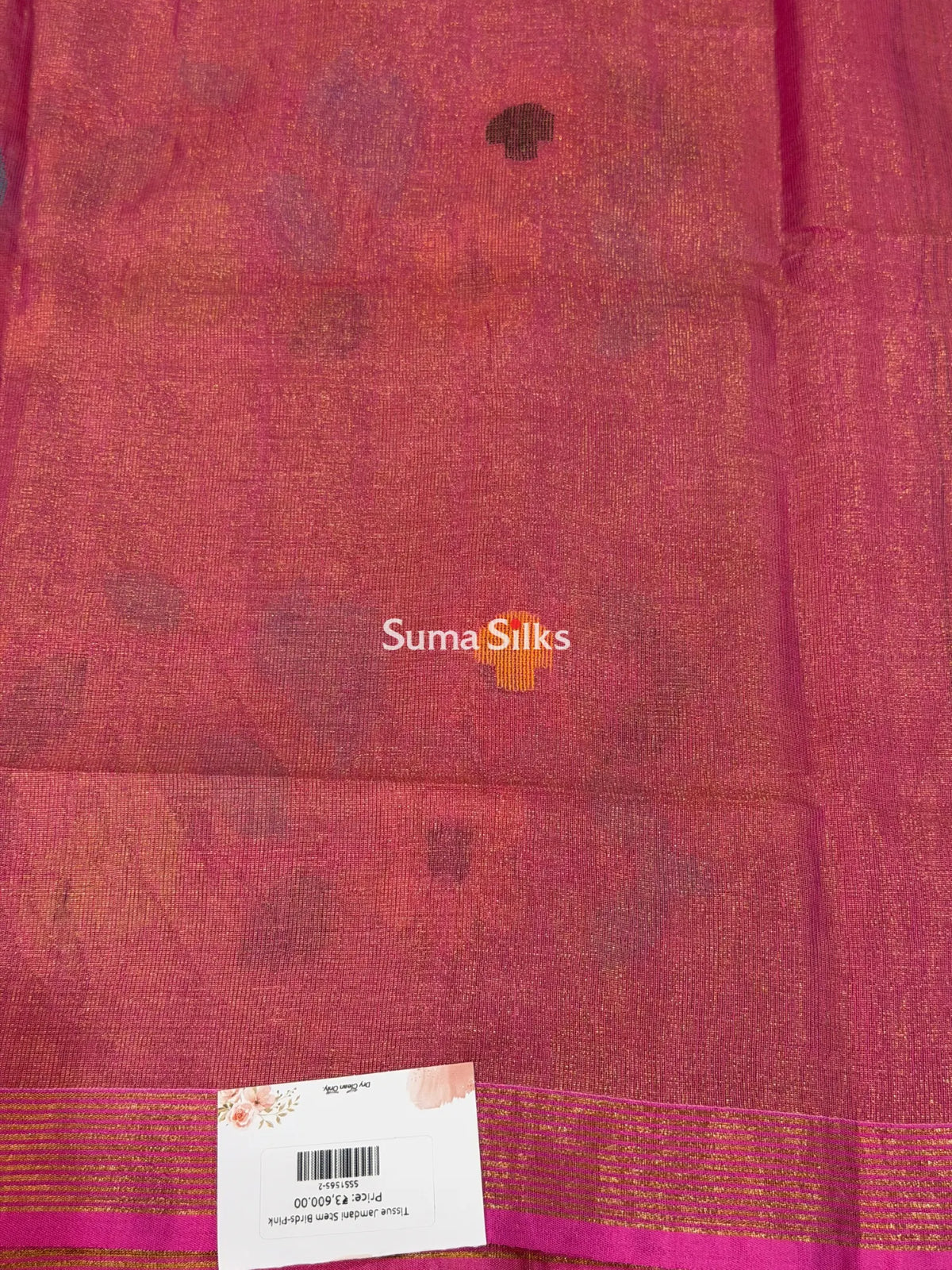 Tissue Jamdani Sarees Pink Color