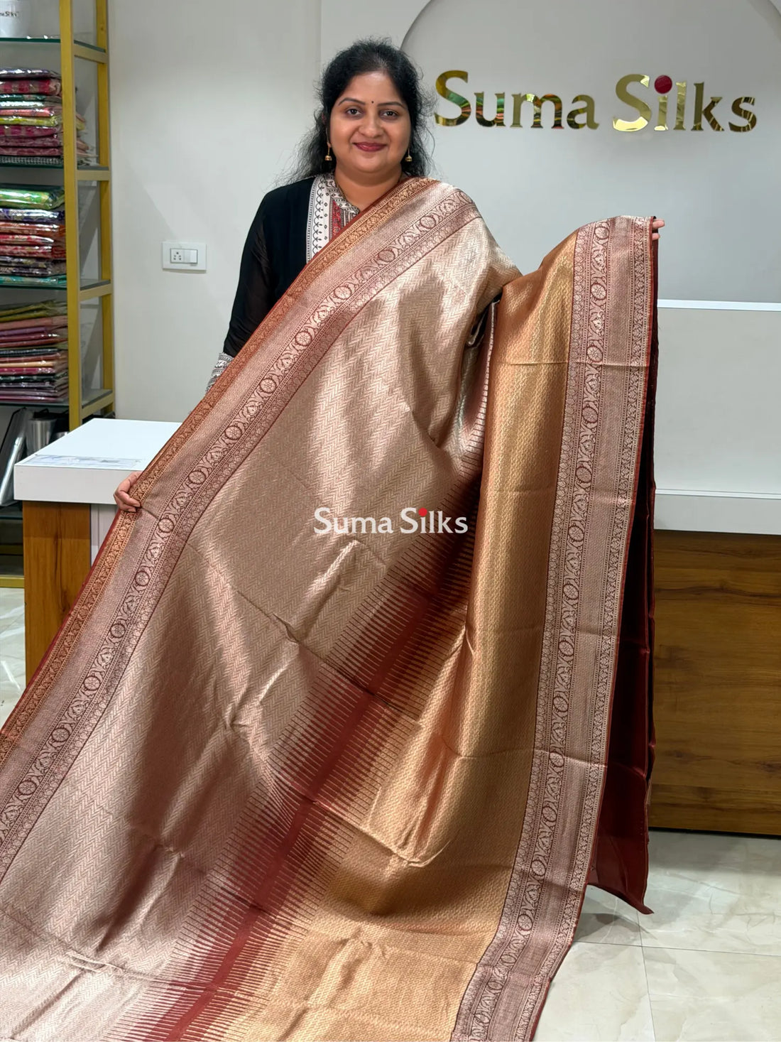 Tissue Temple Design Weaving Brown