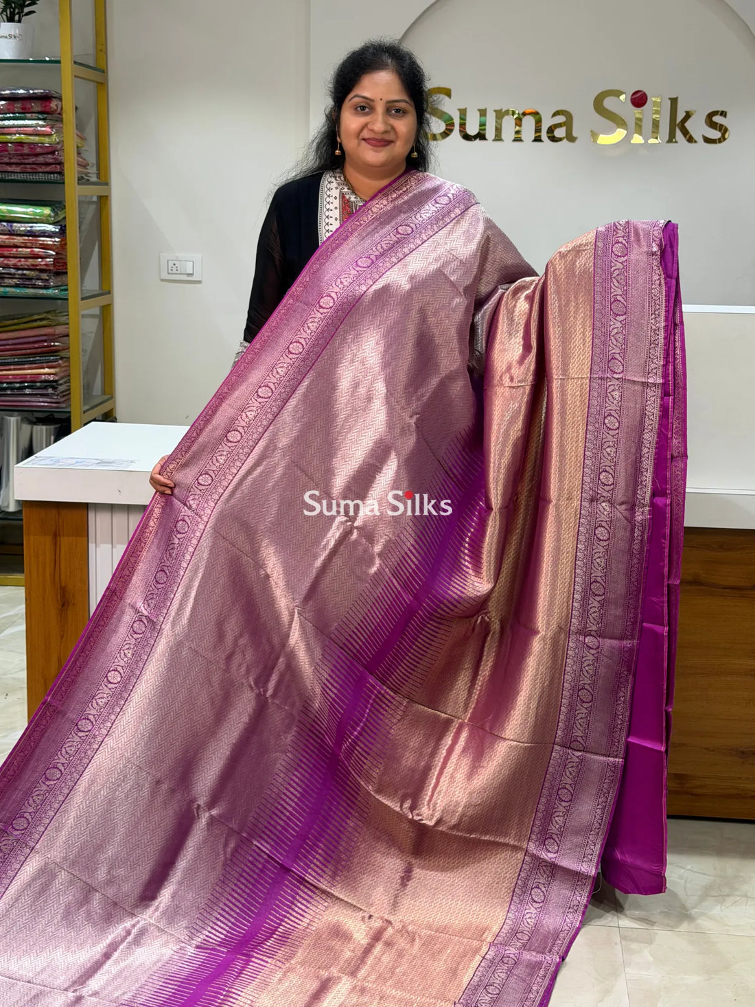 Tissue Temple Design Weaving Magenta