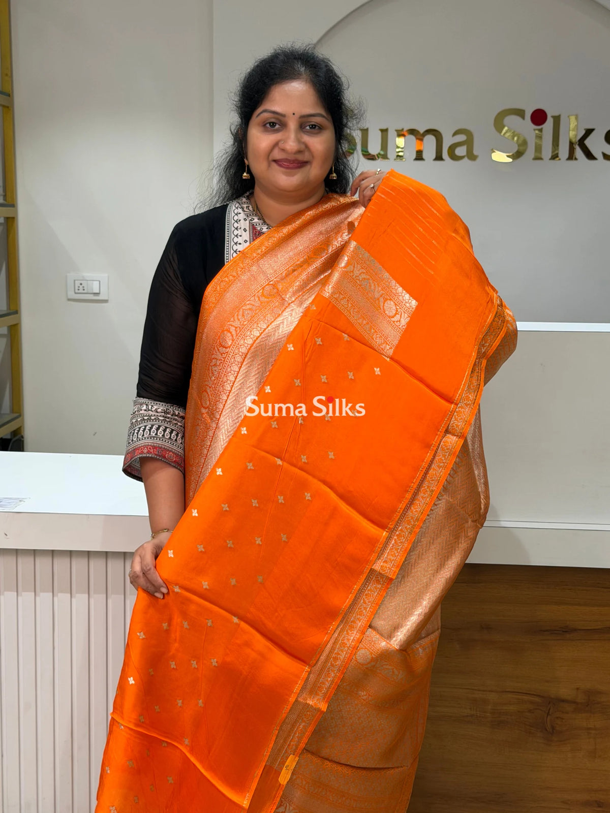 Tissue Temple Design Weaving Orange