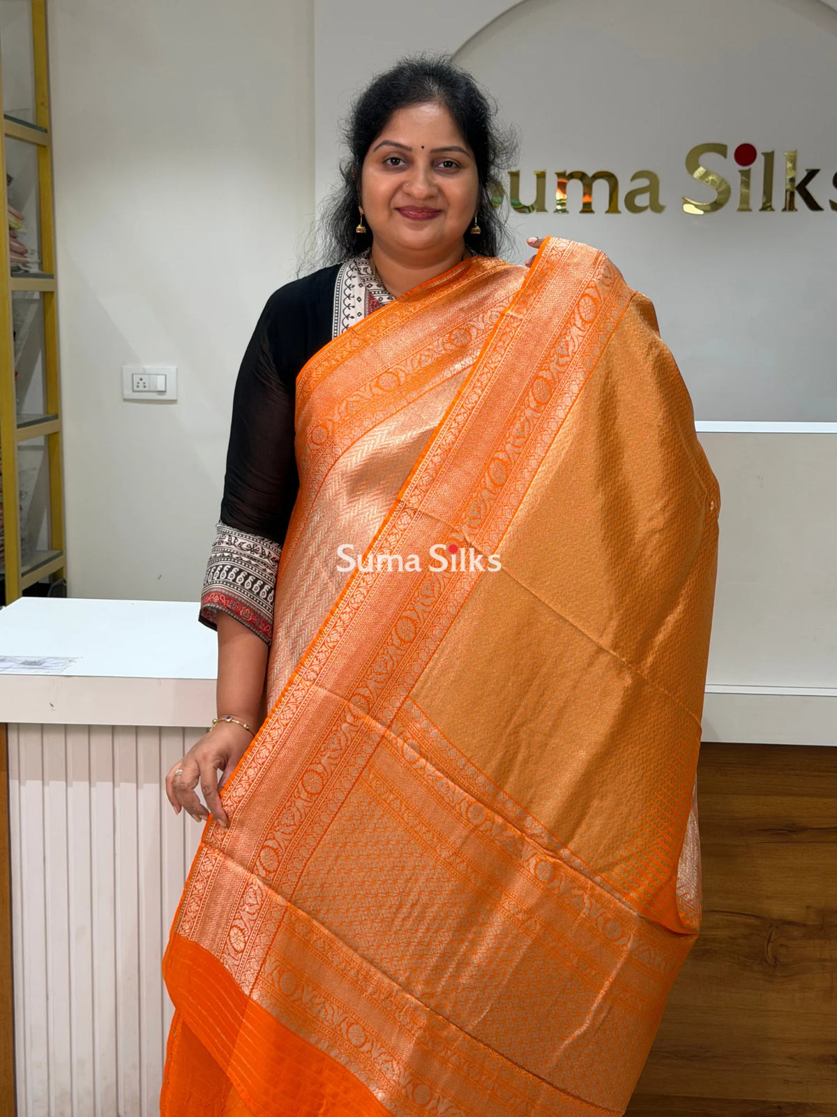Tissue Temple Design Weaving Orange