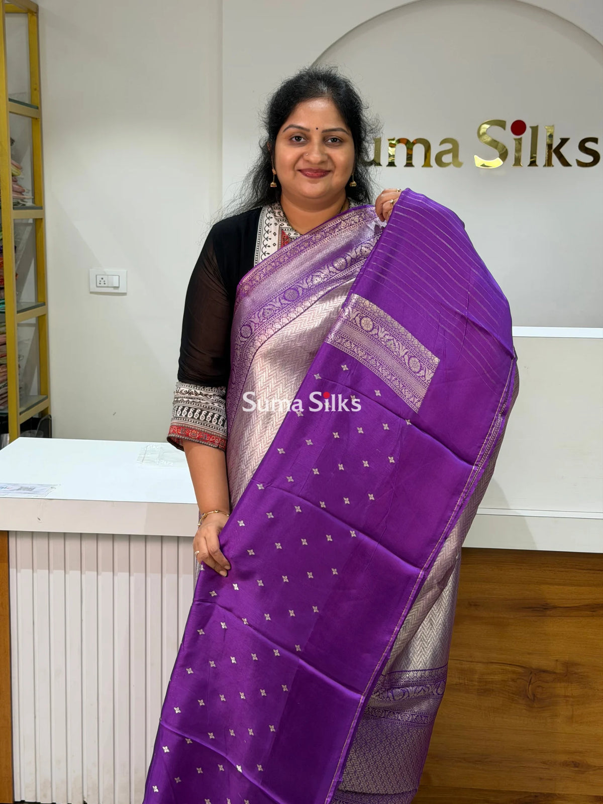 Tissue Temple Design Weaving Purple