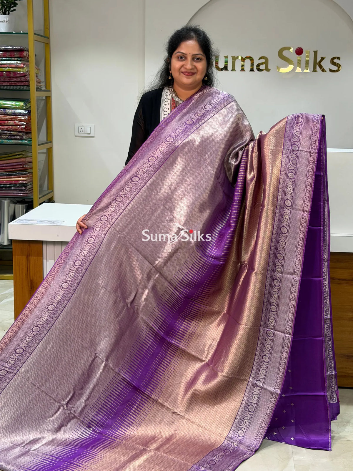 Tissue Temple Design Weaving Purple
